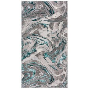 Novatrend Tapis de salon moderne bleu turquoise 120x170 cm