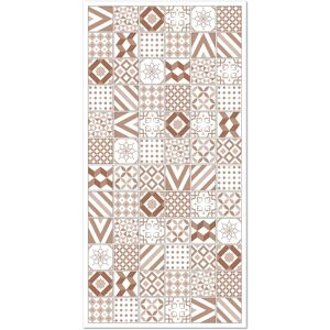 Home and Living Tapis vinyle carreaux ciments love brun 300x200cm