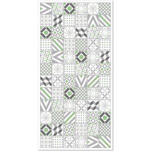 Home and Living Tapis vinyle carreaux ciments love vert 200x250cm