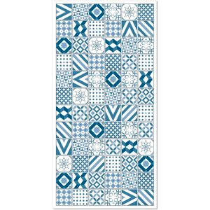 Home and Living Tapis vinyle carreaux ciments love bleu 120x160cm