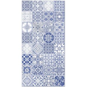 Home and Living Tapis vinyle carreaux ciments jaen bleu 80x300cm