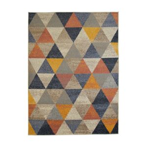 The Deco Factory Tapis effet laineux motif triangle multicolore 195x270