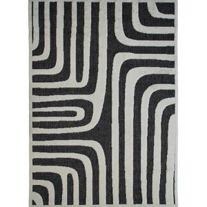 The Deco Factory Tapis interieur/exterieur motif optique en relief anthracite 160x220