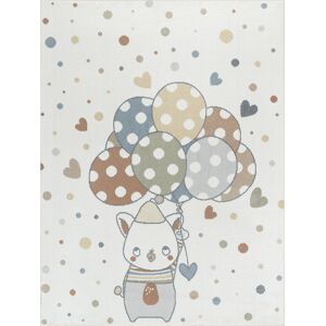 Surya Tapis Enfant Lavable en Machine Ballons Multicolore/Beige 160x213