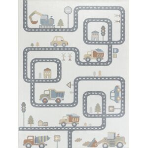 Surya Tapis Enfant Lavable en Machine Circuit Voitures Beige/Gris 160x213