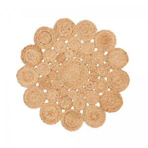 Un amour de tapis Tapis rond 160 cm tisse main en jute beige Care&Fair