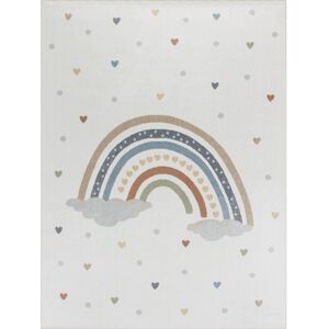 Surya Tapis Enfant Lavable en Machine Arc-en-Ciel Multicolore/Orange 120x170