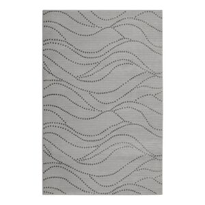 Esprit Tapis plat velours ras a relief motif gris sur fond taupe 200x290