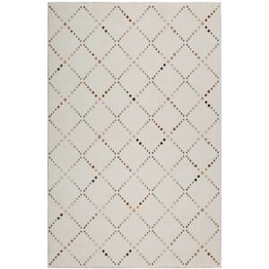 Esprit Tapis plat velours ras a motif losange gris sur fond taupe 160x225