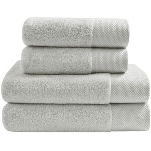 Sensei Maison Ensemble de bain 4 pieces en coton peigne Zero Twist Gris Perle