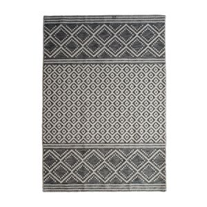 The Deco Factory Tapis en polypropylene et coton motif croisillons gris 160x230