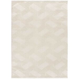 Atticgo Tapis lavable a motif geometrique blanc gaufre, 200X290 cm