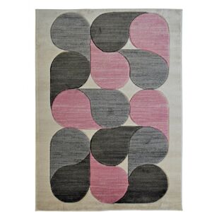 The Deco Factory Tapis look seventies bubble gris rose 160x230