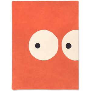 BLEUU-STUDIO Tapis enfant, Coton bio GOTS, Rouge Terracotta et Blanc, 100x130cm