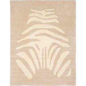 BLEUU-STUDIO Tapis enfant, Coton bio GOTS, Beige et motif ecru, 120x170cm