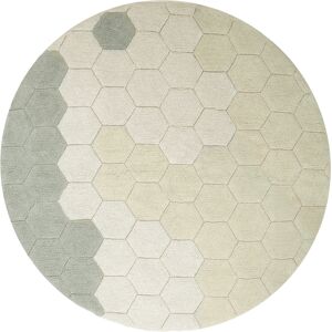 Lorena Canals Tapis lavable nid d'abeille rond en coton bleu Sauge Ø 140 cm