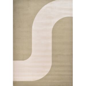 Nazar Tapis de salon a poils ras motif vague - Vert - 200x290 cm