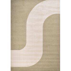 Nazar Tapis de salon a poils ras motif vague - Vert - 120x170 cm