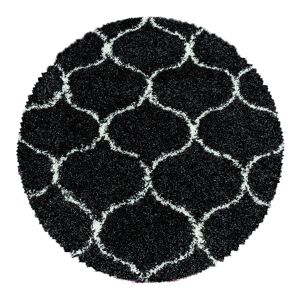 AlloTapis Tapis geometrique baroque en polypropylene anthracite Ø 160