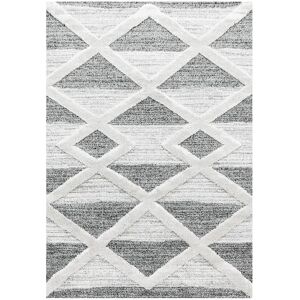 AlloTapis Tapis geometrique scandinave en polypropylene gris 120x170