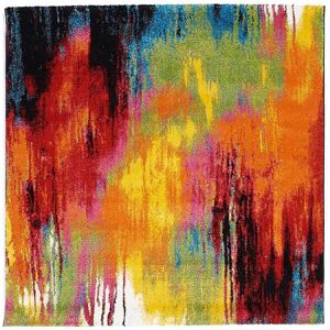 Un amour de tapis Tapis salon en polypropylene Oeko-Tex 100x100 carre Multicolore