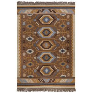 Green Loop Tapis kilim laine vintage motif ethnique chic multicolore 80x150