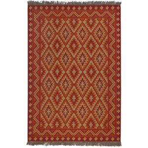 Green Loop Tapis kilim pure laine tisse main ethnique chic a franges 160x230