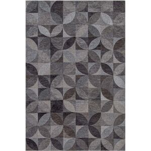 Novatrend Tapis de salon moderne tisse plat gris fonce 240x340 cm