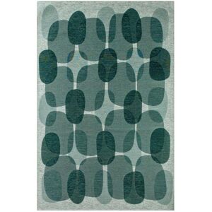 Novatrend Tapis de salon moderne tisse plat bleu turquoise 170x240 cm