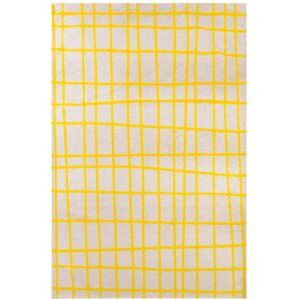 Novatrend Tapis de salon moderne tisse plat jaune 200x280 cm