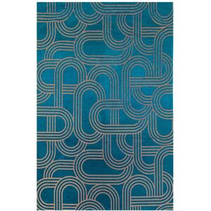 Novatrend Tapis de salon moderne tisse plat bleu 200x280 cm