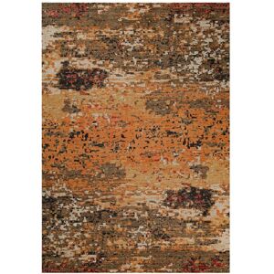 Esprit Tapis design pure laine et viscose tons de brique a relief 110x170