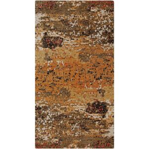 Esprit Tapis design pure laine et viscose tons de brique a relief 80x150