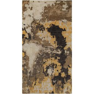 Esprit Tapis design pure laine et viscose tons de bruns a relief 80x150