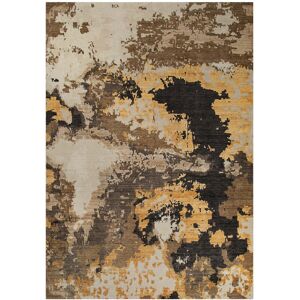 Esprit Tapis design pure laine et viscose tons de bruns a relief 110x170