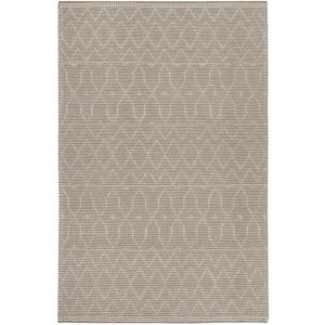 Esprit Tapis tisse main blanc beige a bouclette pure laine et coton 110x170