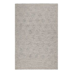 Esprit Tapis tisse main pure laine et coton melange gris et blanc 80x150