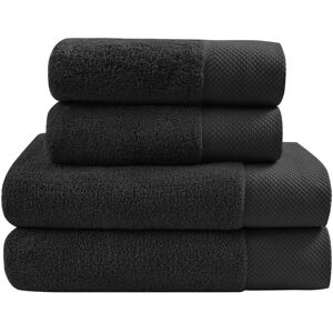 Sensei Maison Ensemble de bain 4 pieces en coton peigne Zero Twist Noir