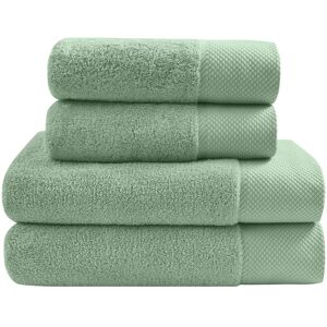 Sensei Maison Ensemble de bain 4 pieces en coton peigne Zero Twist Sauge