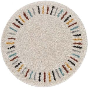 AFK Tapis rond tout doux enfant beige 120 x 120