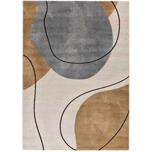 Atticgo Tapis aux formes organiques dans les tons beige et gris 160x230 cm