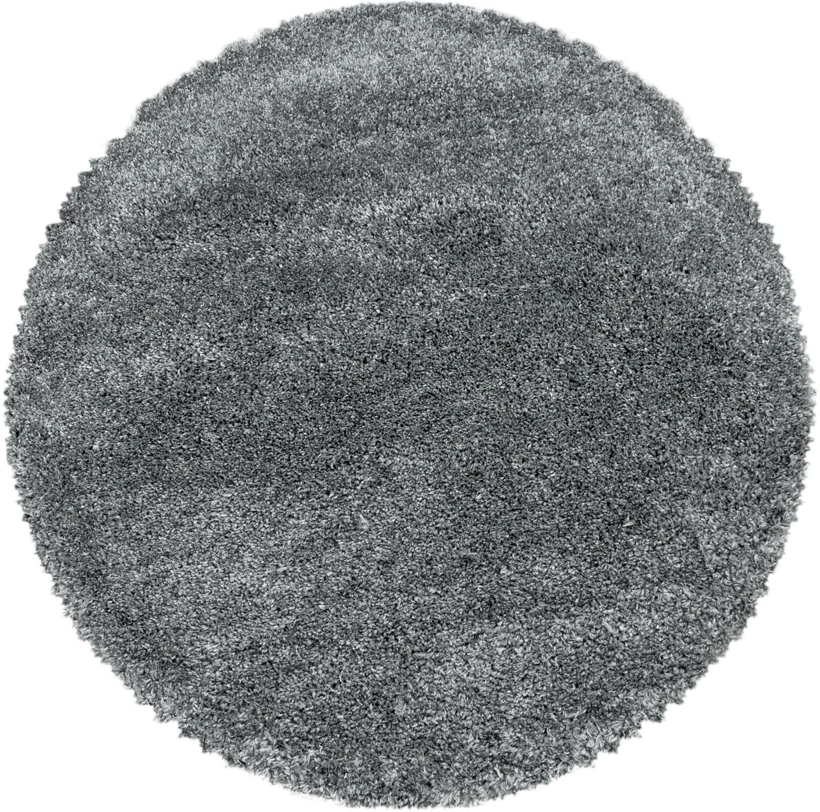 STUDIO DECO Tapis cosy rond à poils longs gris 200x200cm