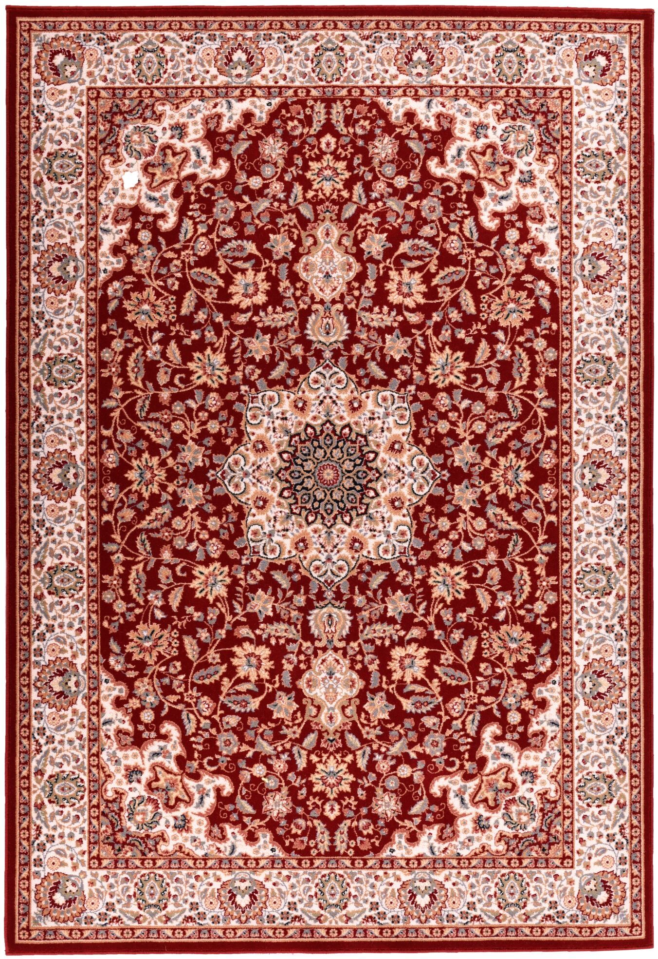 THEKO Tapis d'orient floral, tissé, laine naturelle rouge 080x150 cm