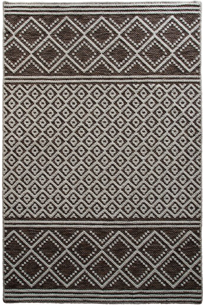 The Deco Factory Tapis en polypropylène et coton motif croisillons brun 120x170