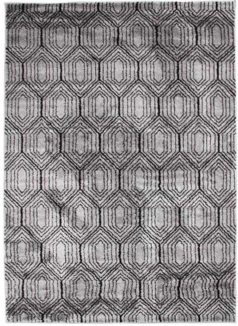 The Deco Factory Tapis à poils courts à motifs losanges gris 133x190