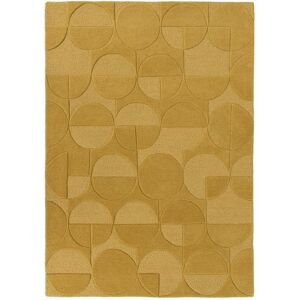 Flair Rugs Tapis géométrique design en laine jaune 200x290