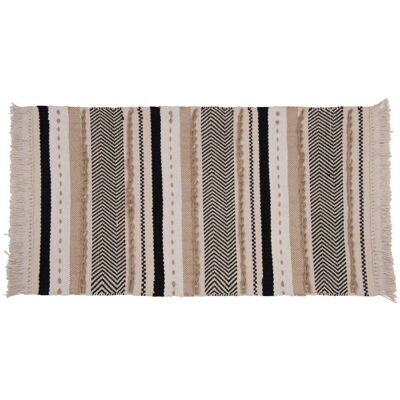 Maisons du Monde Tapis en coton et jute tissés motifs à rayures, 90x150 cm - Publicité Maisons du Monde Tapis en coton et jute tissés motifs à rayures, 90x150 cm - Publicité
