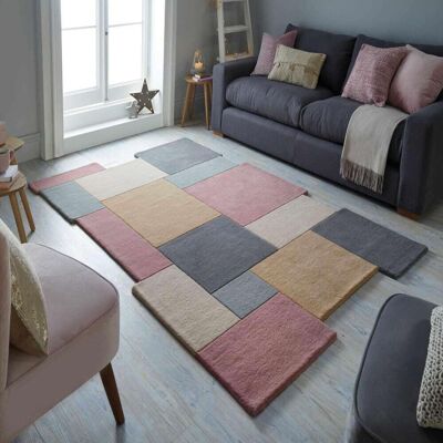 FLAIR RUGS Tapis en Laine Collage Abstrait - Rectangulaire - Publicité FLAIR RUGS Tapis en Laine Collage Abstrait - Rectangulaire - Publicité