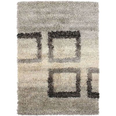 The Deco Factory Mauranne - Tapis à poils longs motifs géométriques carrés - Gris - Publicité The Deco Factory Mauranne - Tapis à poils longs motifs géométriques carrés - Gris - Publicité