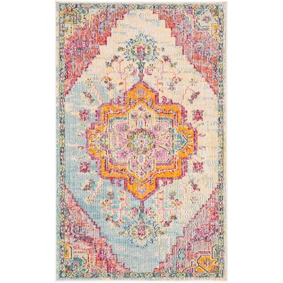 Safavieh Tapis de transition en polypropylène bleu/rose, 122 x 183 cm - Publicité Safavieh Tapis de transition en polypropylène bleu/rose, 122 x 183 cm - Publicité